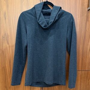 Lands' End Charcoal Cowl Neck Top